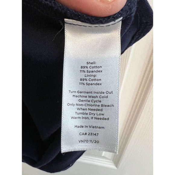 Talbots Large Navy Blue Skort Zip Pockets Cotton Blend Stretch Preowned​ - Picture 9 of 10